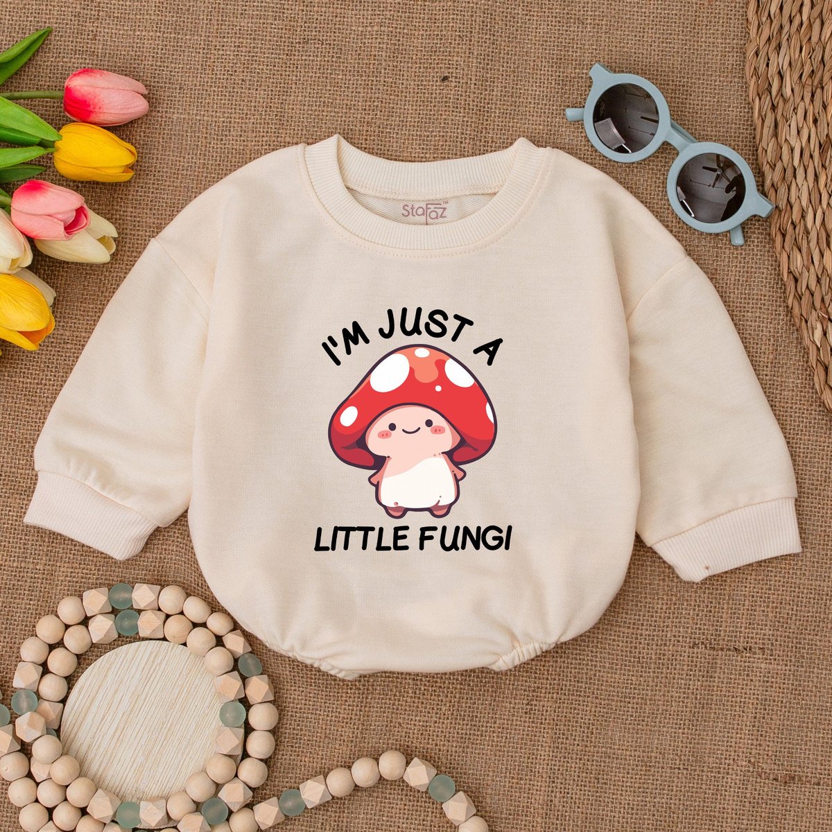 I'm Just A Little Fungi Baby Romper Cute Mushroom Baby Bodysuit Cute Cottagecore New Baby Gift Natu 174
