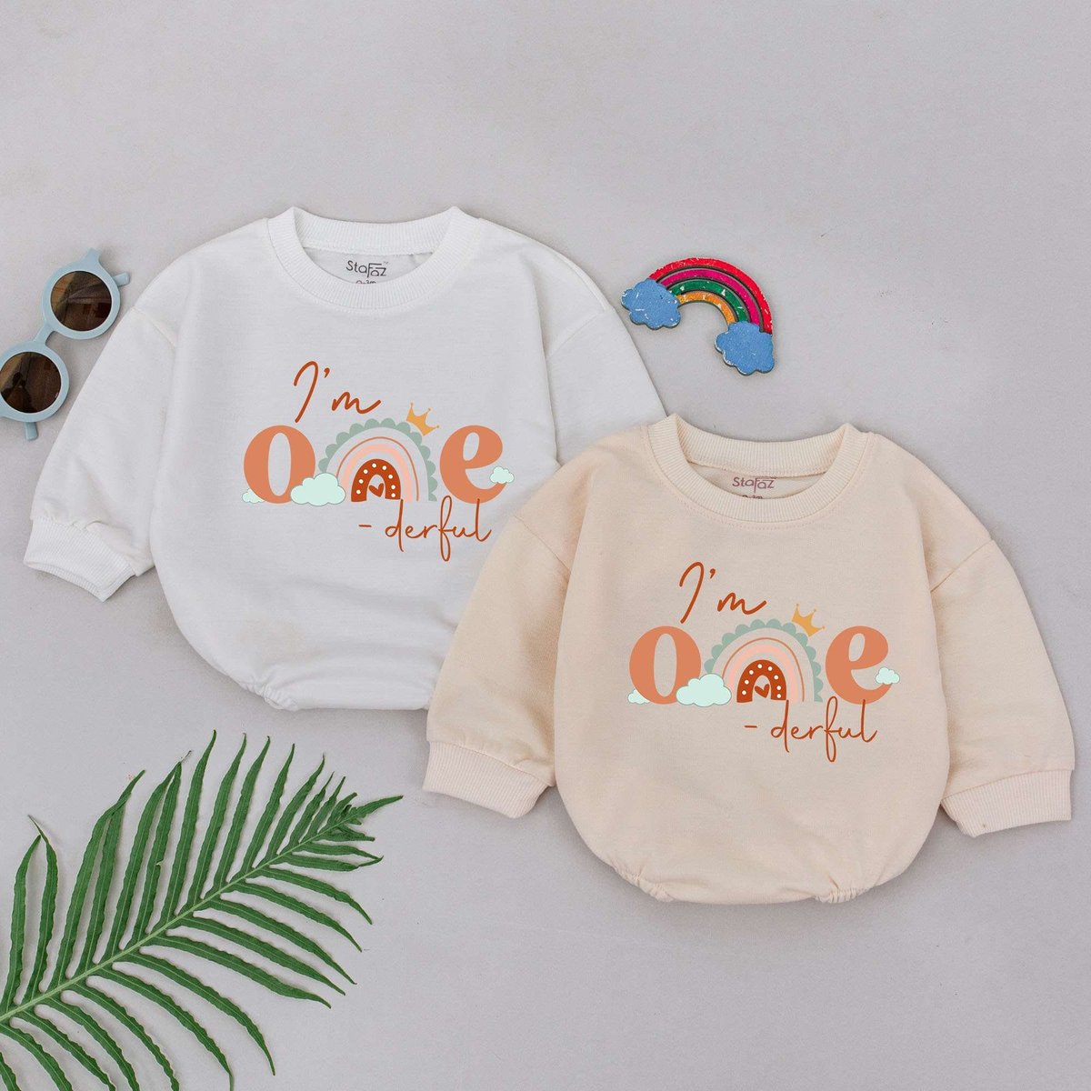 I'm One-derful Birthday Baby Romper 1st Birthday Girl Outfit Rainbow First Birthday Onederful Birth