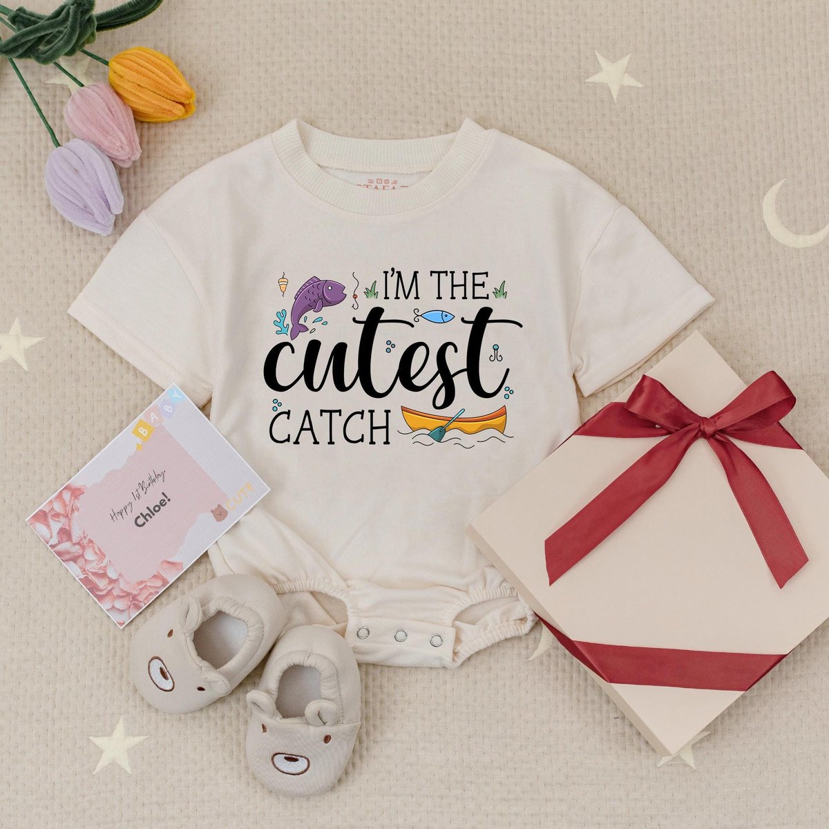 I'm the Cutest Catch Baby Romper Fishing Babysuit Fishing Newborn Outfit Fishing Baby Cutest Catch
