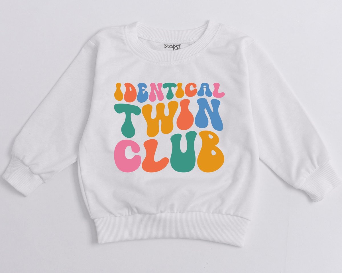 Identical Twin Club Sweatshirt Best Friends Toddler Besties Sweatshirt BFF Soulmate Clothes Baby Boy