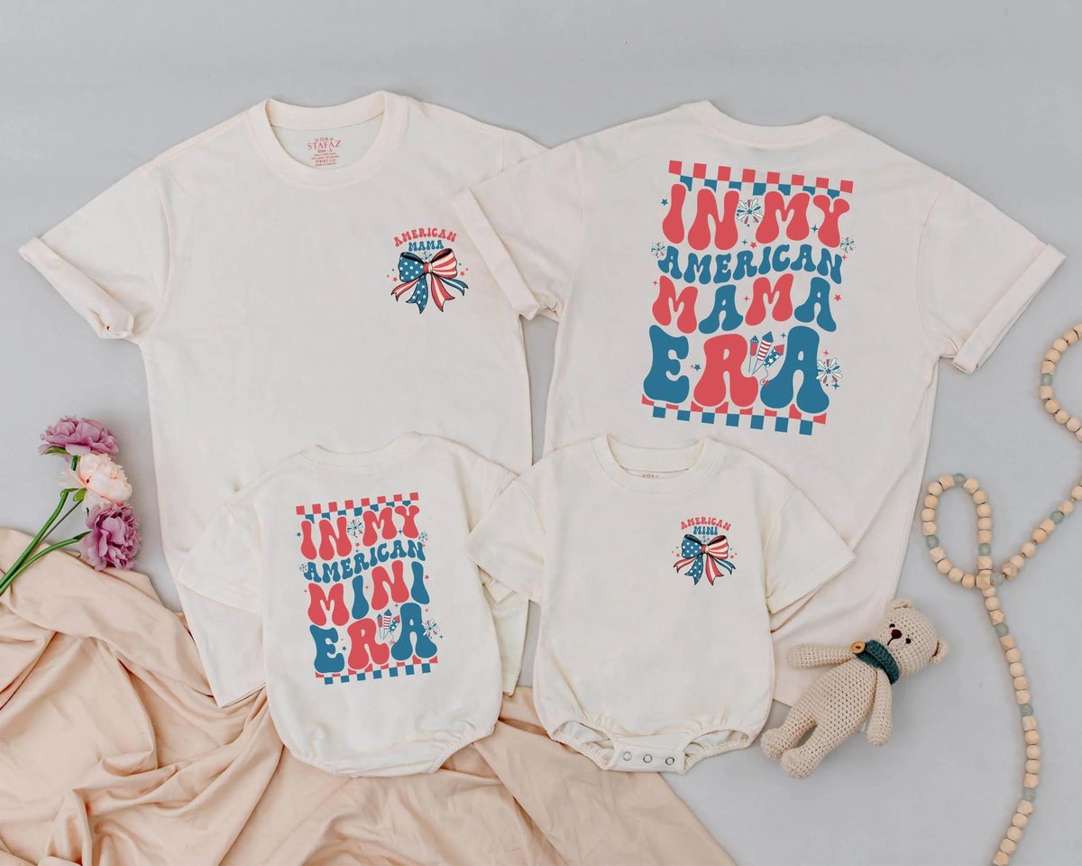 In My American Era Matching Family Shirts 4th of July Outfits Mommy and Me Shirt Patriotic USA Famil 431