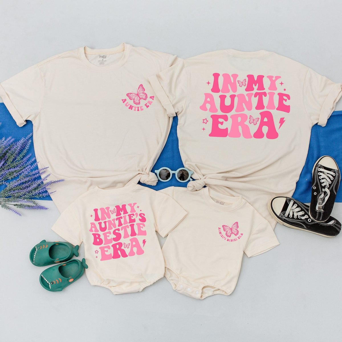 In My Auntie Era Matching Shirt Aunt Birthday Gift Custom Names Family Gift Aunt Niece Shirt Auntie 171