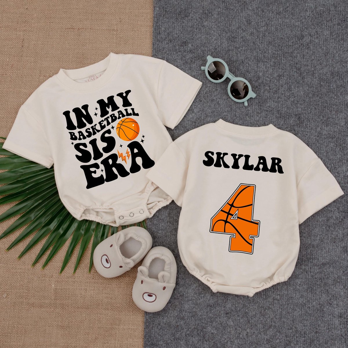 In my Basketball Sister Era Bubble Romper Game Day Baby Clothes Gameday Outfit Baby Clothes Short Sl 431