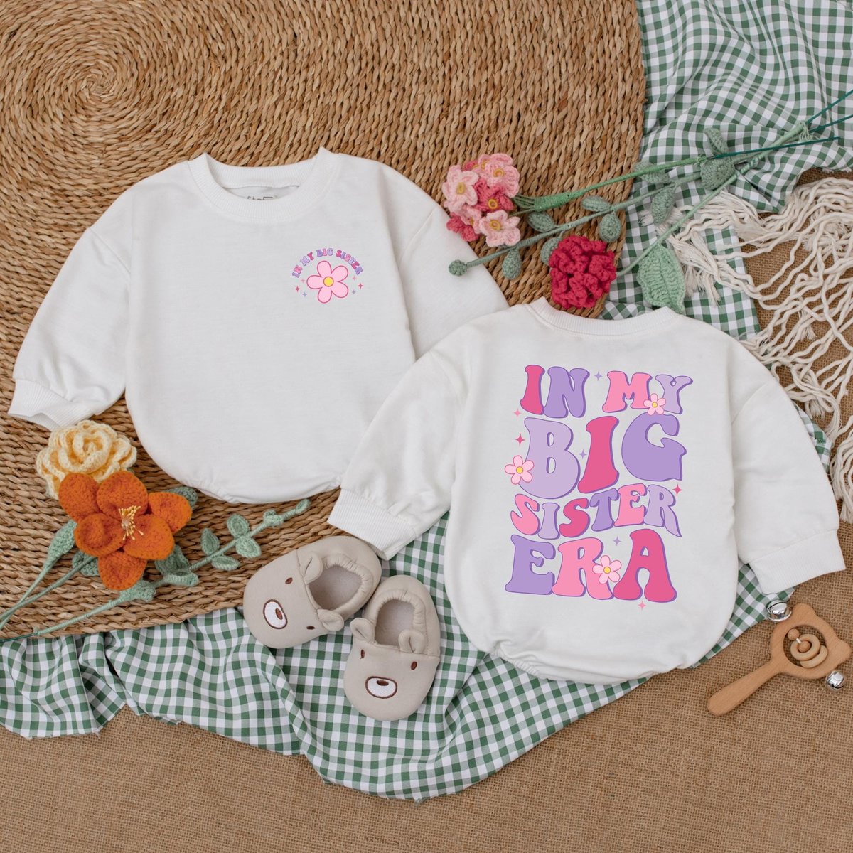 In My Big Sister Era Baby Romper Cute Big Sis Bodysuit Baby Girl Outfit Big Sister Gift Birth Announ 184