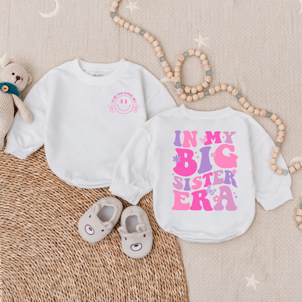 In My Big Sister Era Baby Romper Baby Shower Gift Pregnancy Announcement Baby Girl Clothes Baby Girl