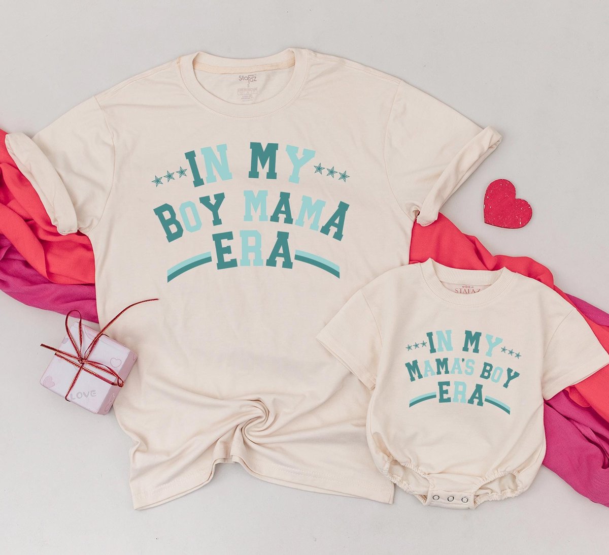 In My Boy Mama Era and mama's boy era T shirt Mom And Baby Matching Daughter Kid Retro Outfit Baby 184
