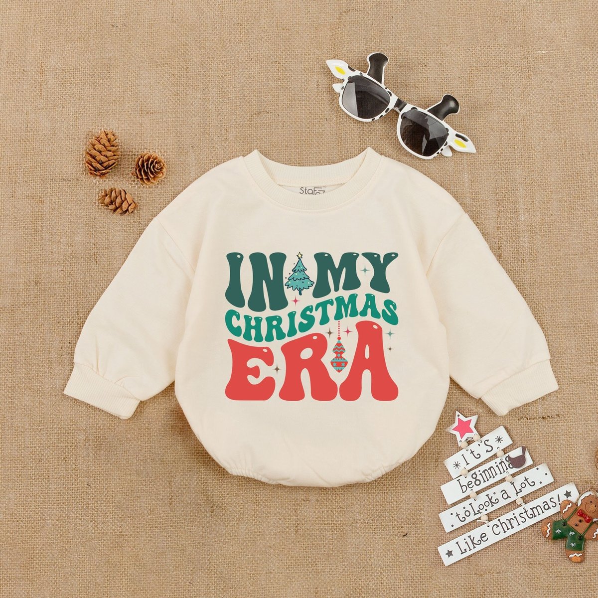 In My Christmas Era Romper Christmas Baby Announcement Bodysuit Baby Cozy Clothes Newborn Girl Outfi
