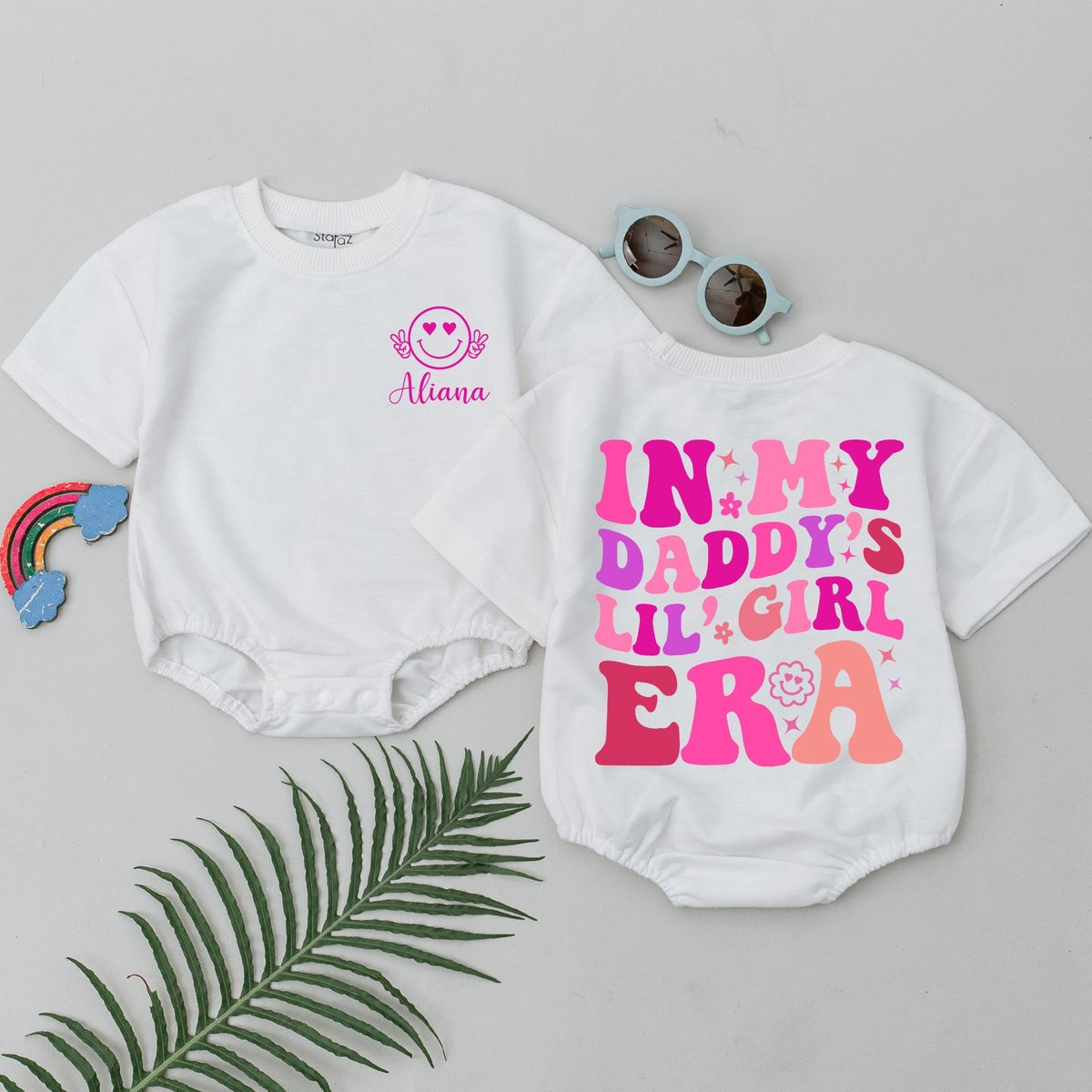 In My Daddy's Lil' Girl Era Short Sleeve Romper Daddy's Girl Romper Daddy Baby Outfits 1st Father