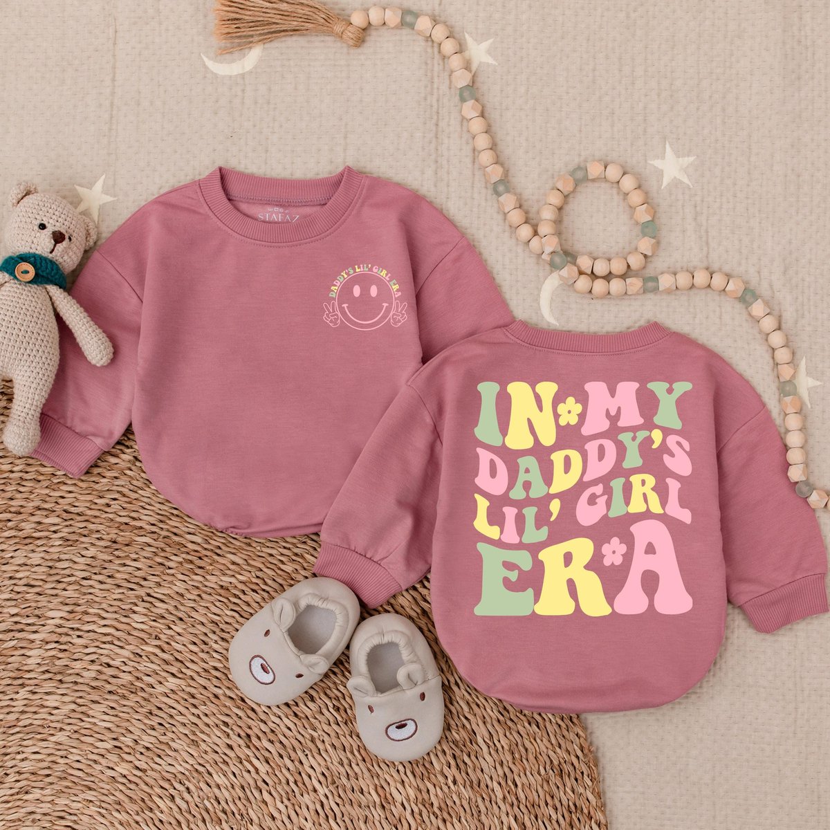 In My Daddys Girl Era Romper Baby Girl Fathers Day Outfit Daddys Girl Bubble Romper Cute Baby Girl G