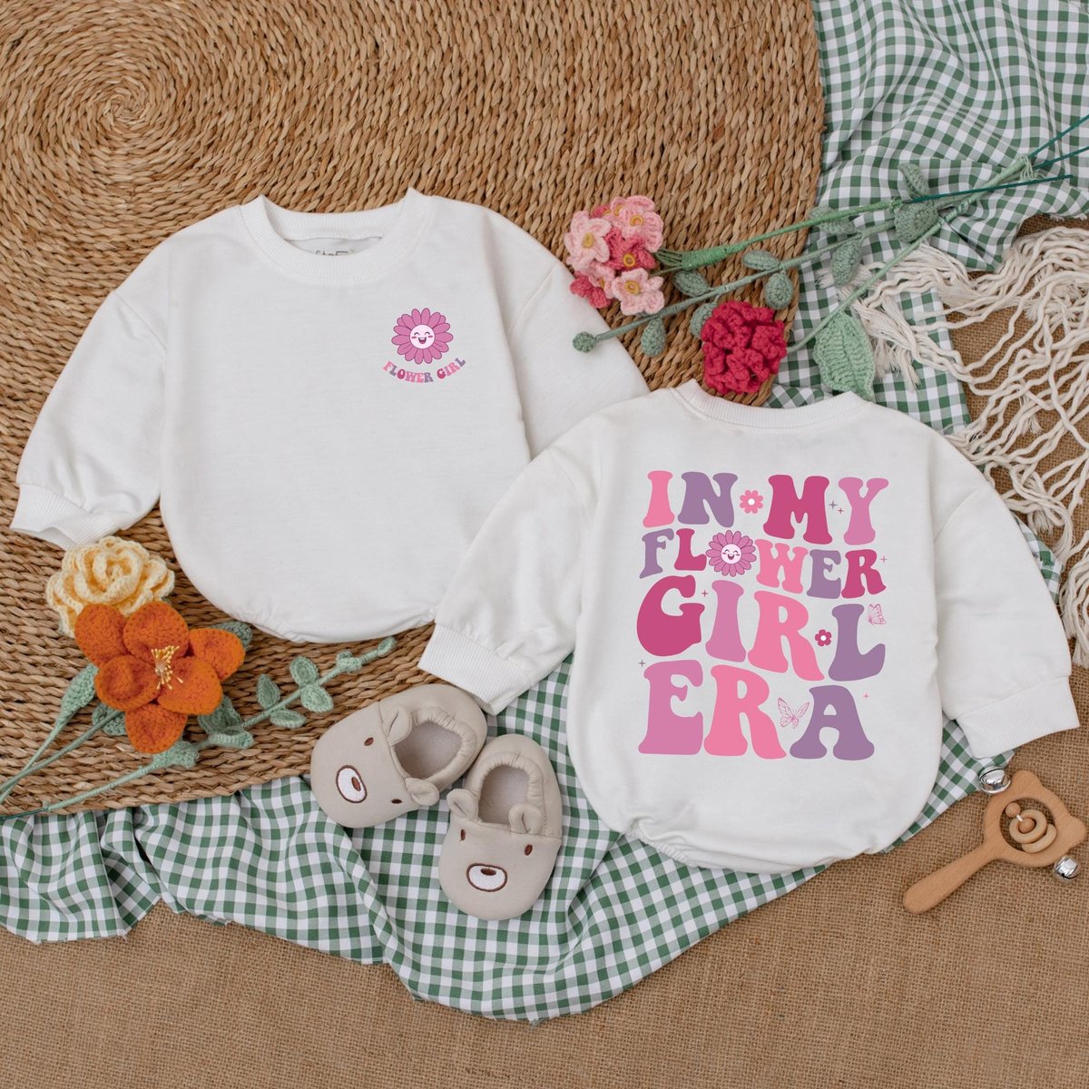 In My Flower Girl Era Baby Romper Flower Girl Bodysuit Baby Girl Outfit Trendy Wedding Gift Wedding 183