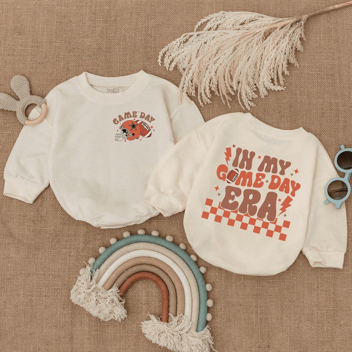 In My Game Day Baby Romper Football Season Game Day Vibes Sweatshirt Football Game Day Romper Baby B 166