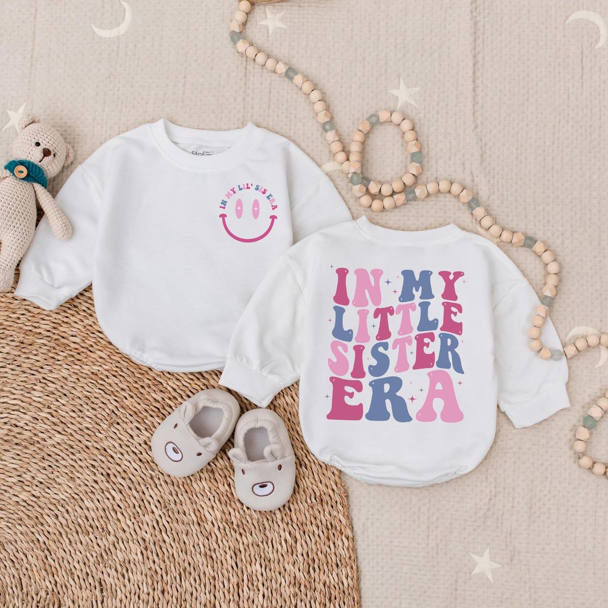 In My Little Sister Era Bubble Romper Father's Day Baby BodysuitBaby Shirt Baby Coming Home Outfit