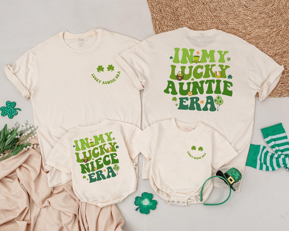 In My Lucky Era Saint Patrick's Day Shirt 1st St Patricks Day Family Shirt Shamrock Gift Auntie Me 184