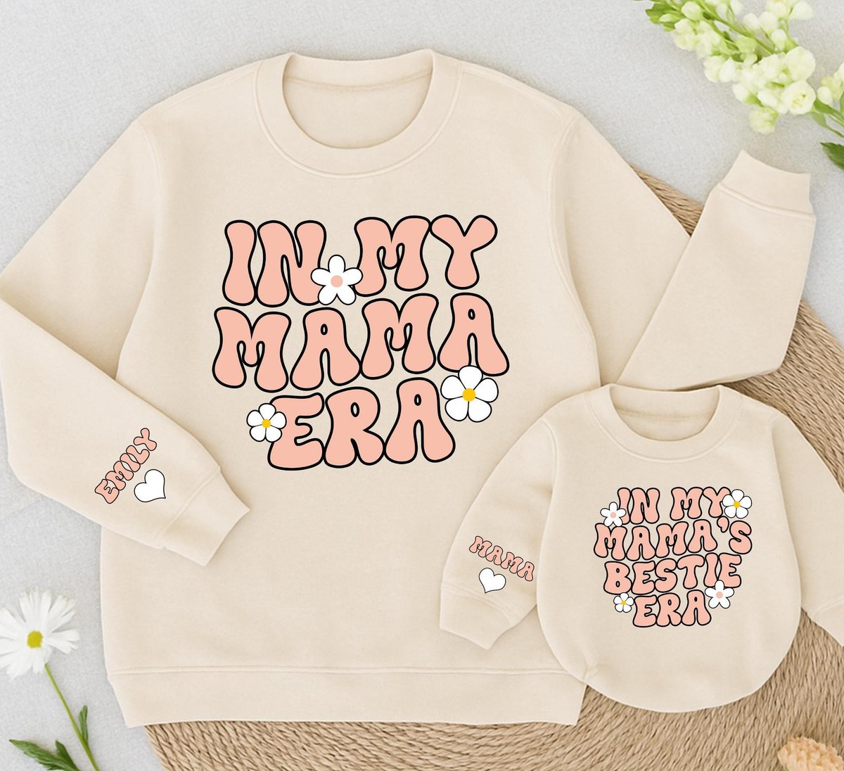 In my Mama and Mama's Bestie Era Sweatshirt MAMA MINI daisy Sweatshirt Groovy Mommy and Me Retro Ma 433