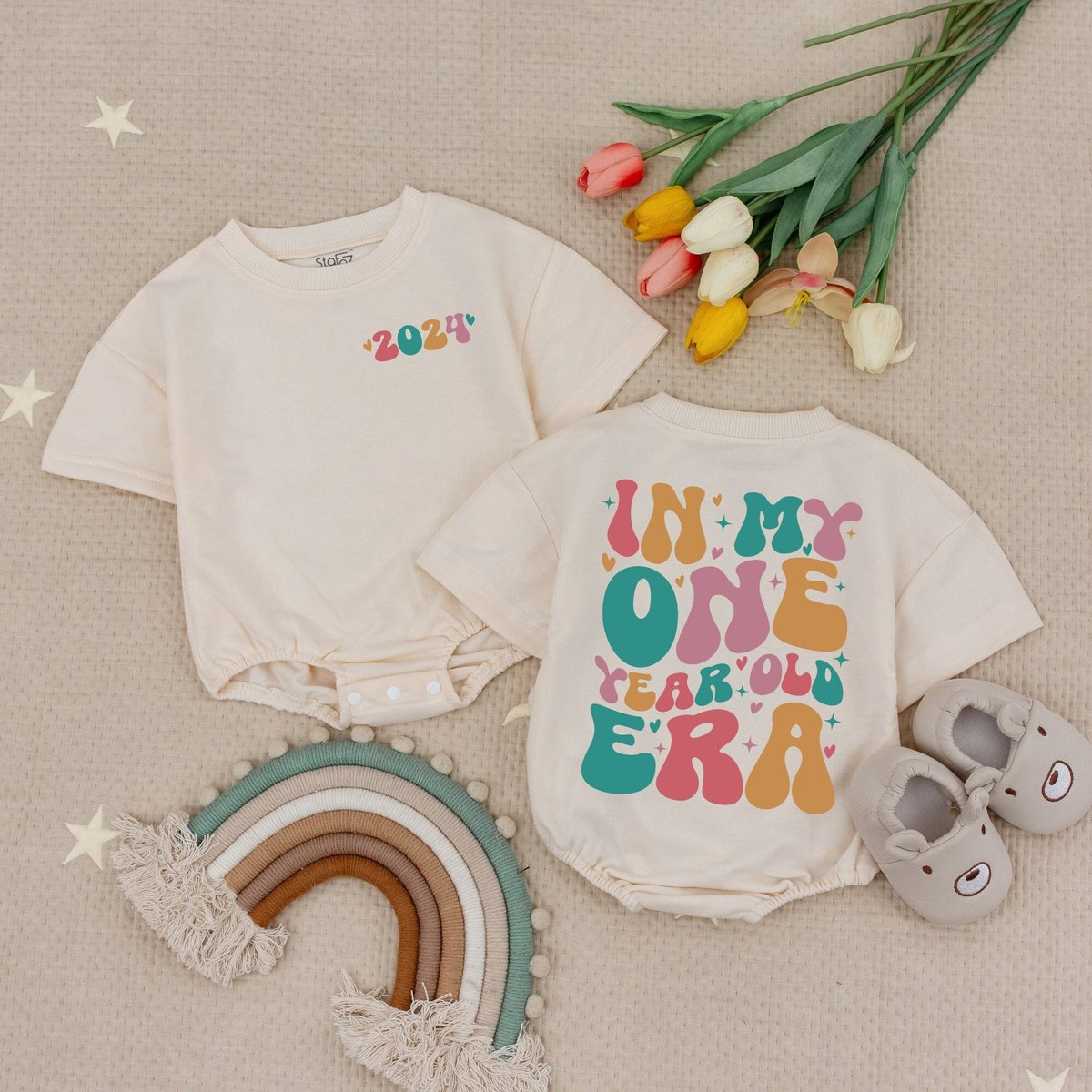 In My One Year Old Era Custom Baby Romper First Birthday Girl Baby Clothes 1st Birthday Bodysuit Per