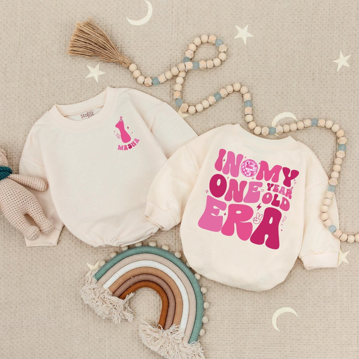 In My One Year Old Era Custom Baby Romper Girls Birthday Shirt Personalized Name 1st Birthday Gift f