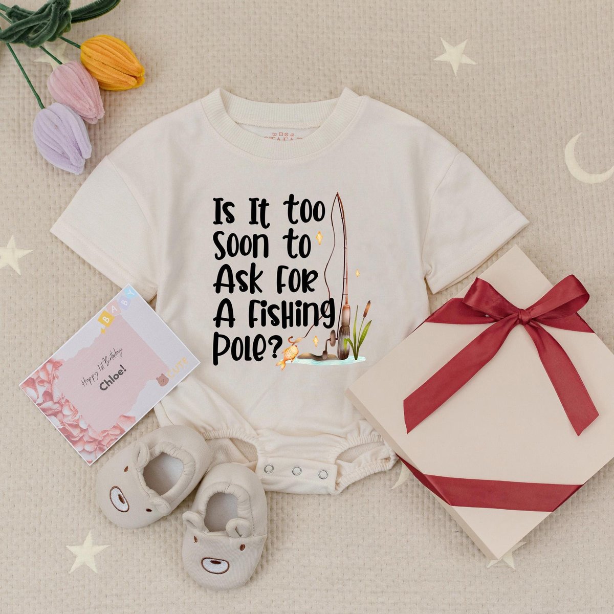 Is It Too Soon To Ask For A Fishing Pole Baby Romper Fishing Baby Bodysuit Baby Fishing Pole Natural