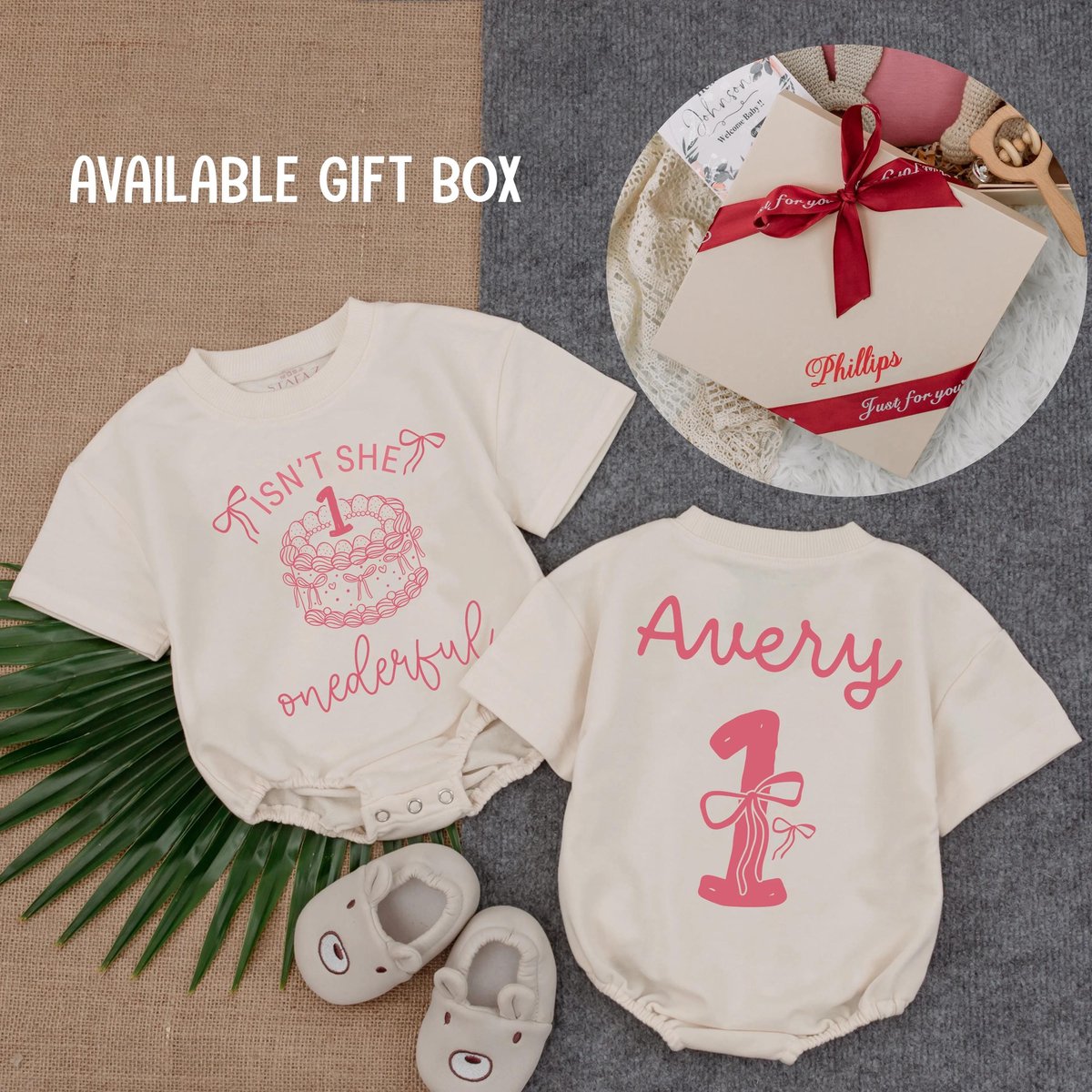 Isn't She Onederful Birthday Cake Girl Bubble Romper 1st Birthday Girl Outfit Personalized Baby Gir 433