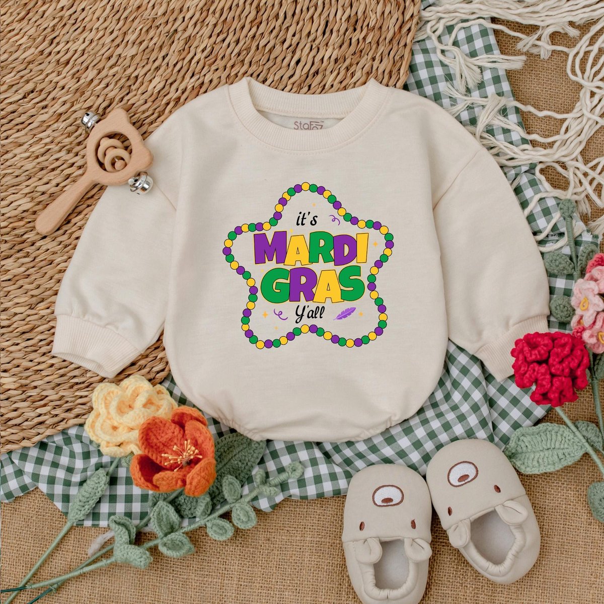 It's Mardi Gras Y'all Romper Cute Mardi Gras Bodysuit Mardi Gras Baby Outfit Happy Mardi Gras Baby 186