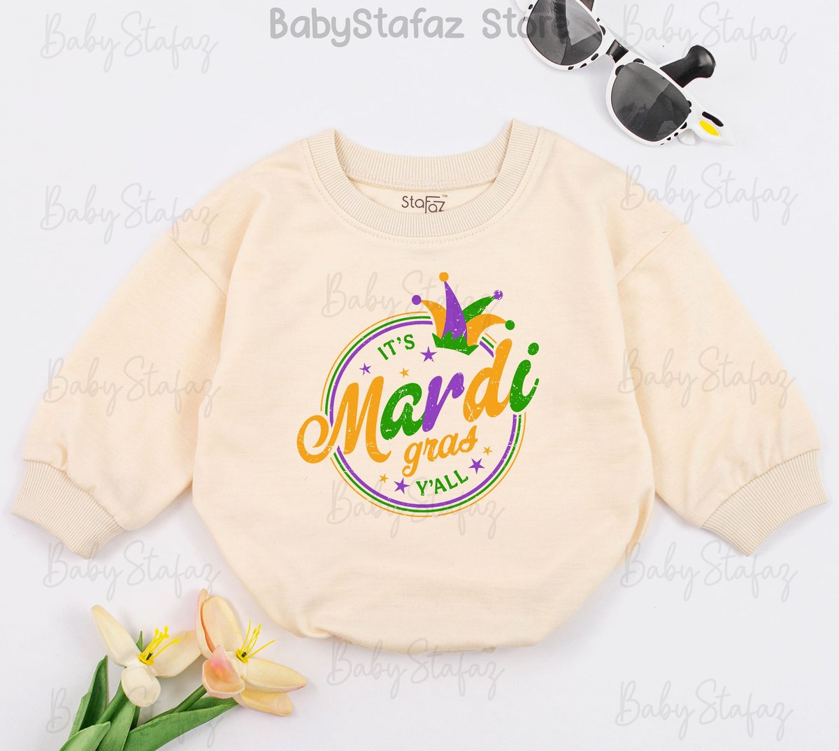 It's Mardi Gras Y'all Vibes baby Outfit Mardi Gras baby Romper Mardi Gras Apparel mardi gras parad 164