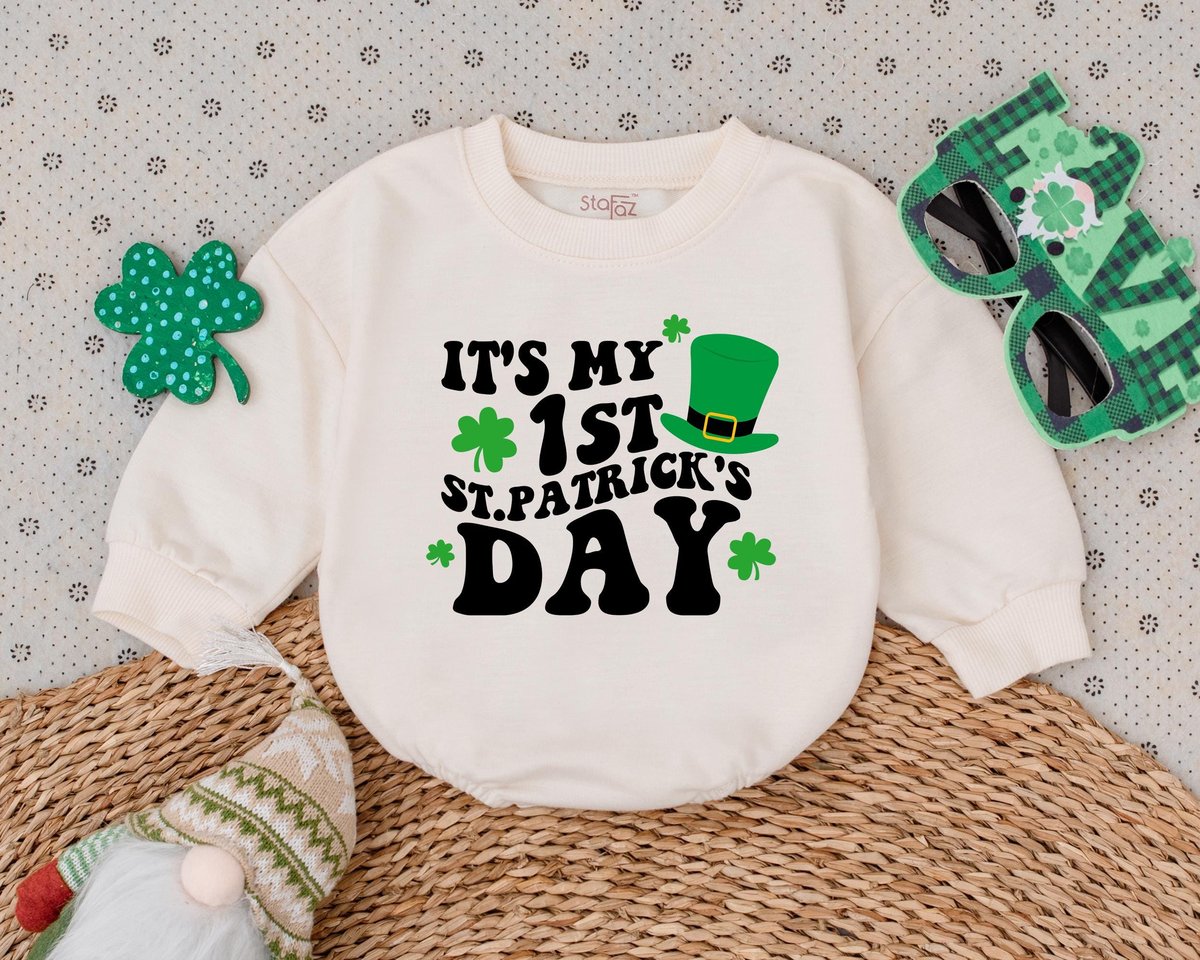 It's My 1st Patrick's Day St Patrick's Day Outfits Clover Patrick Baby Bodysuit Baby Boys Girls C