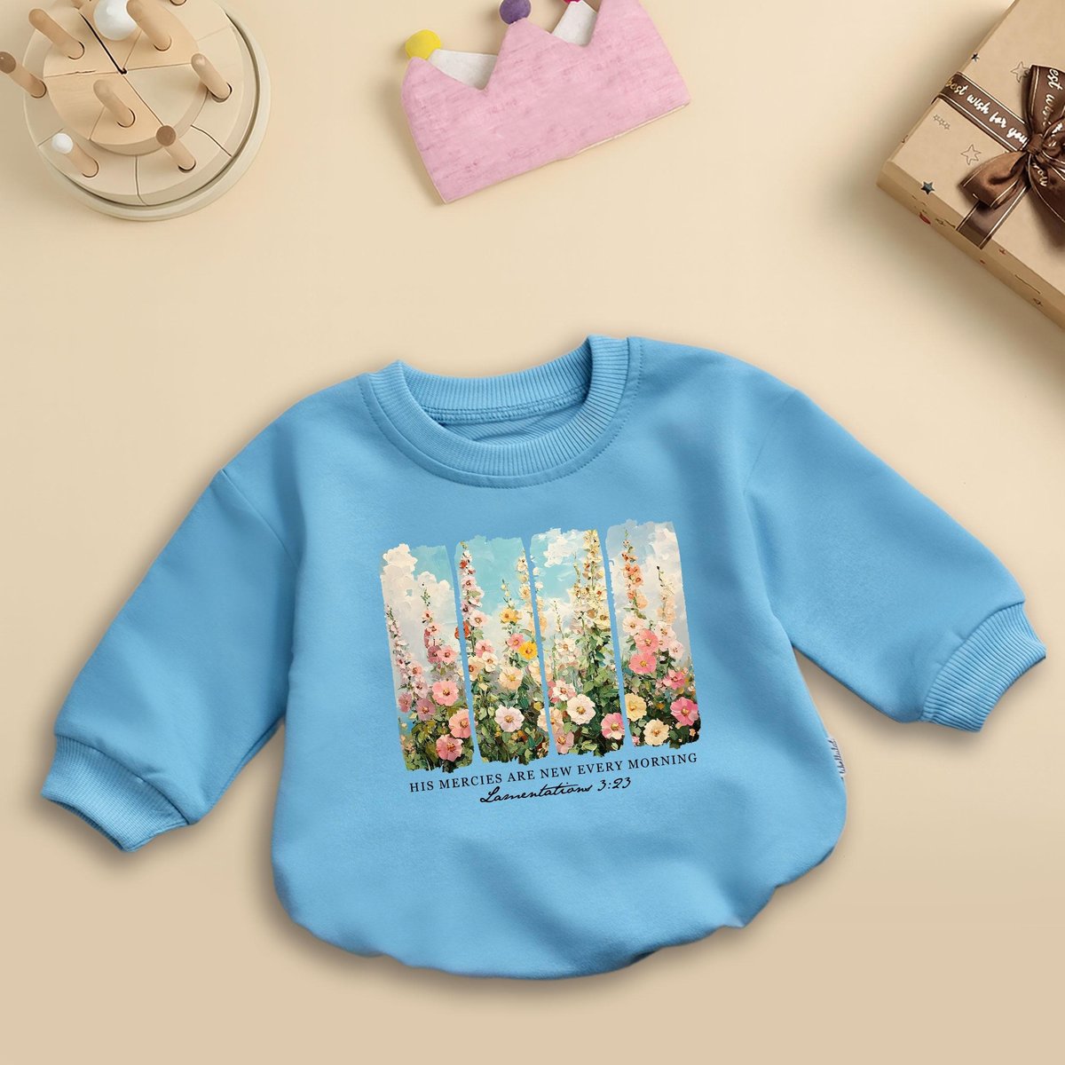 Jesus Loves Me Long Sleeves Romper Romper Wildflower Baby Romper Christian Boho Religious Kid Outfit 436