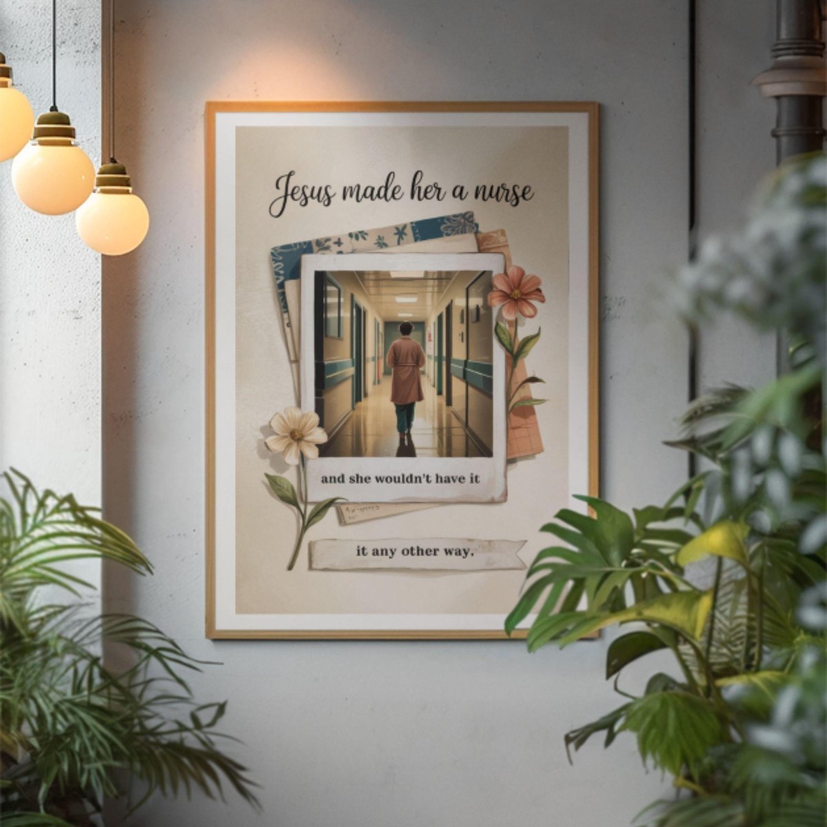 Jesus Made Her A Nurse Wall Art Christian Printable Scripture Decor Faith Based Nurse Gift Religious 429