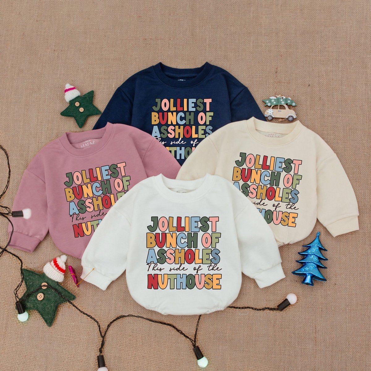 Jolliest Bunch Christmas Bodysuit Bubble Romper Baby Christmas Clothes Christmas Baby Outfit Baby Sh 178