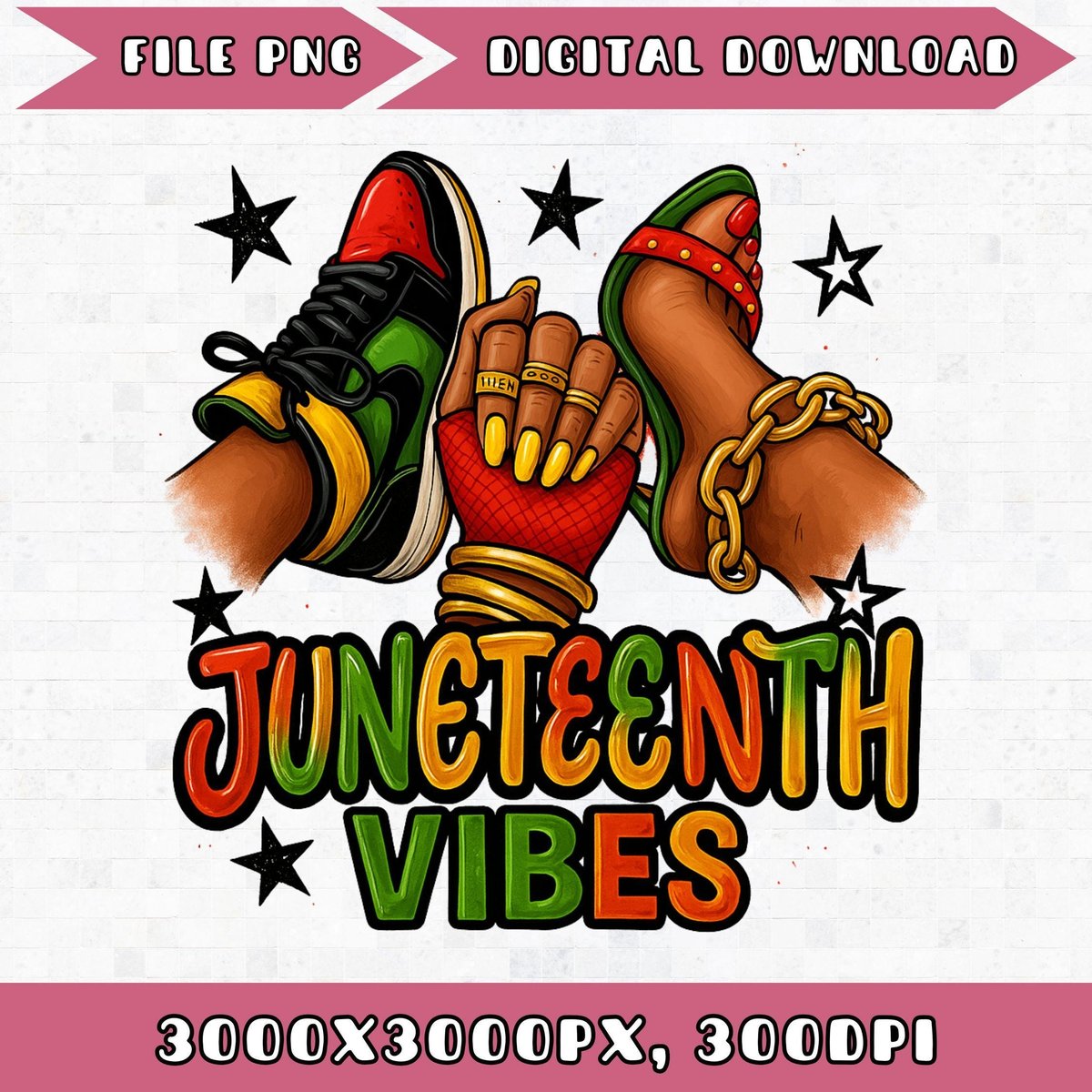 Juneteenth Vibes Sneaker and Heel Afro Woman PNG Black Woman Black History Month Juneteenth Sneakers 430