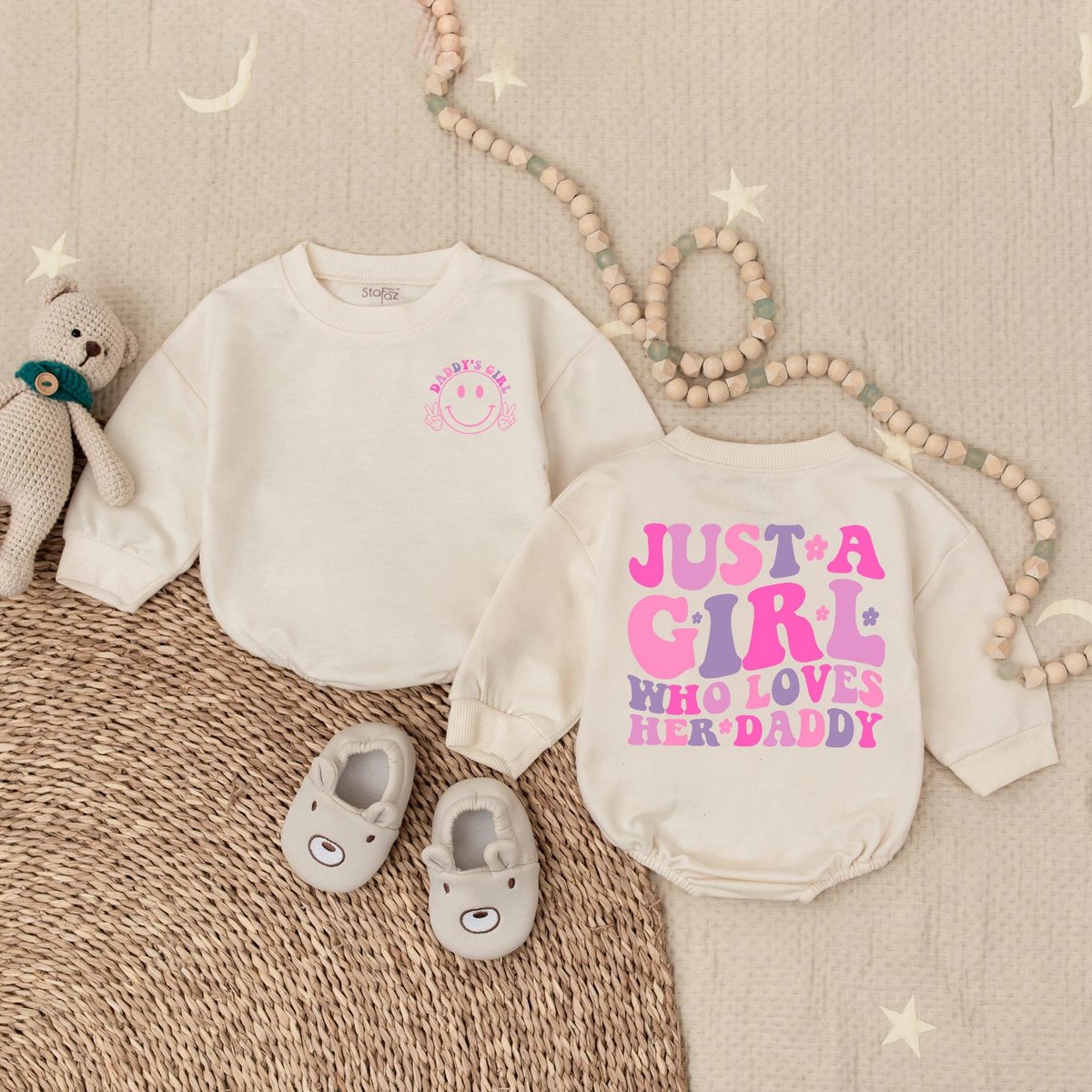 Just A Girl Who Loves Her Daddy Romper Daddy Me Bodysuit Daddy's Girl Shirt Romper for Baby Girl Ba 183