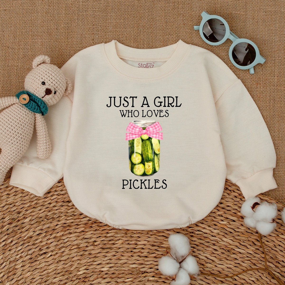 Just A Girl Who Loves Pickle Baby Bodysuit Little Pickle Romper Hipster Baby Clothes Vegan Baby Clot 171