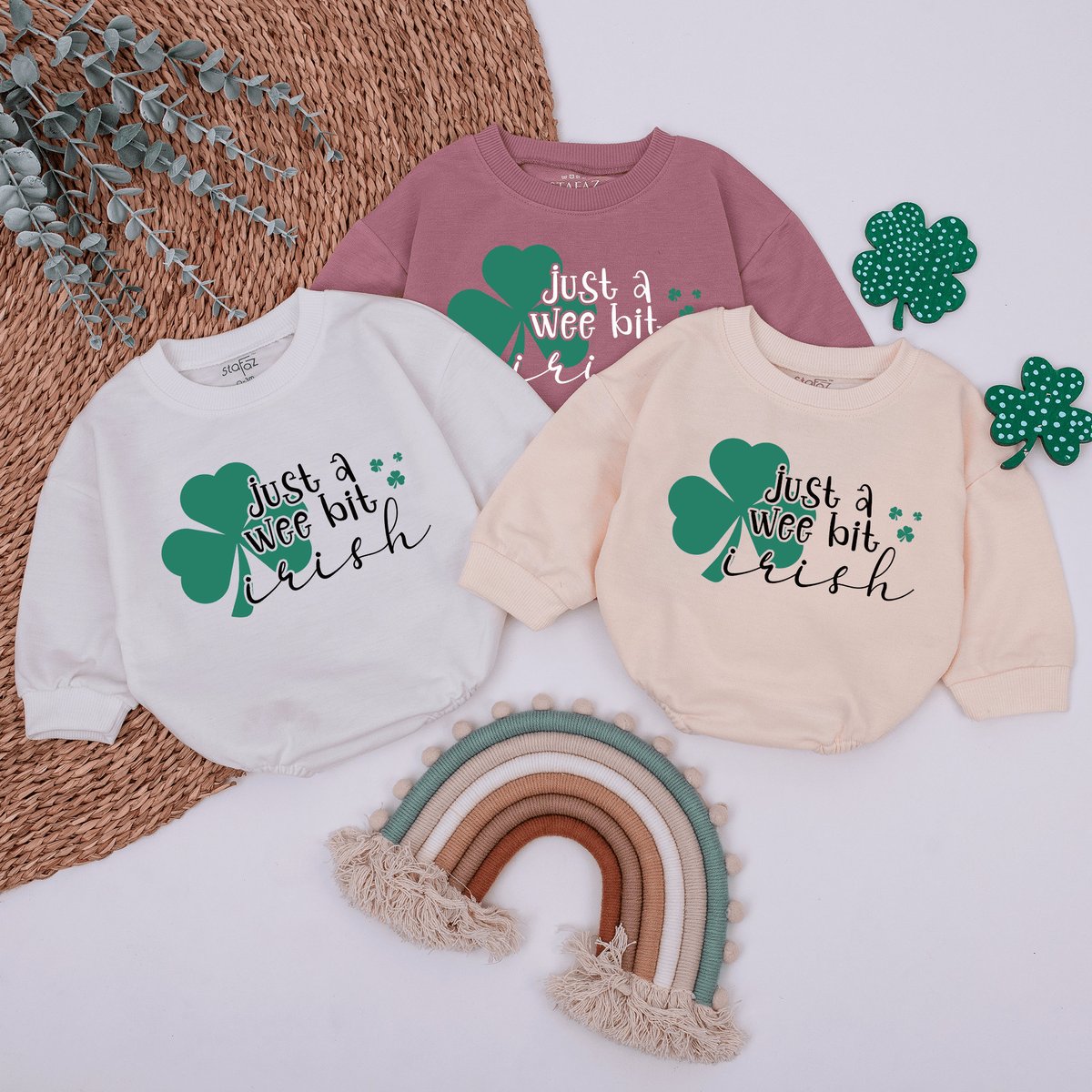 Just A Wee Bit Irish Baby Romper St Patrick's Day for Baby Infant Bodysuit St Patrick's Day Bodysu 164