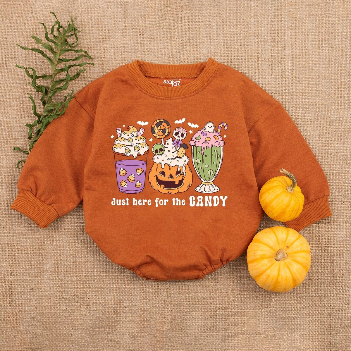 Just Here For Candy Baby Girl Romper Groovy Halloween Baby Clothes Halloween Baby Clothes Hallowe