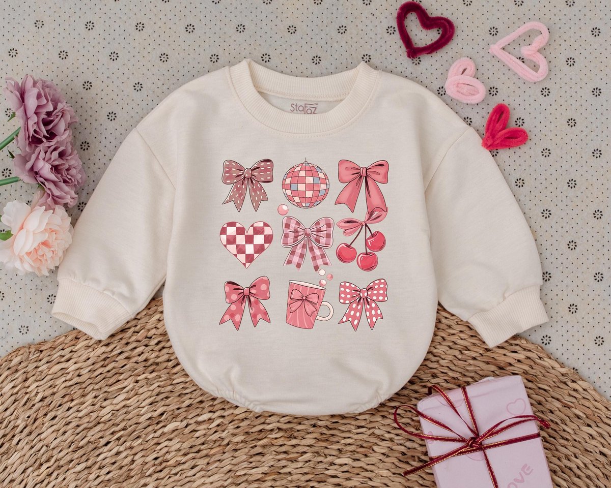 Kids Valentines Day Baby Romper My 1st Valentines Day Outfits Toddler Sweatshirt Baby Bodysuit Baby