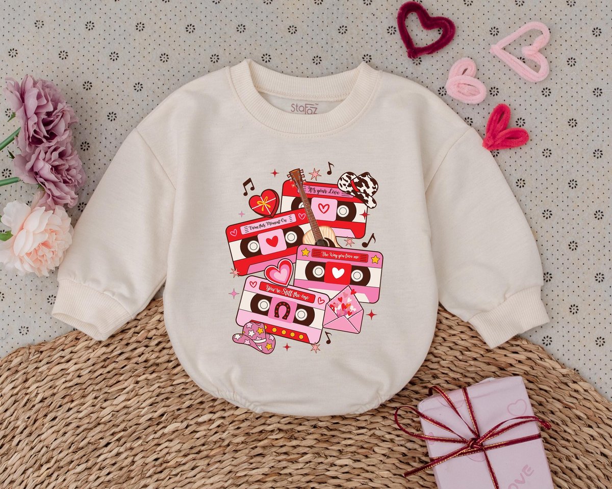 Kids Valentines Day Romper My 1st Valentines Day Outfits Retro Toddler Sweatshirt Baby Bodysuit Baby