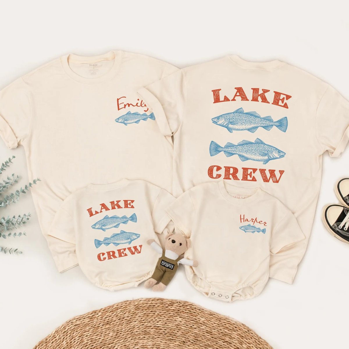 Lake Crew Matching Family Outfit Custom Fishing Family Shirt Summer Lake Trip Tee Family Vacation Cl 435