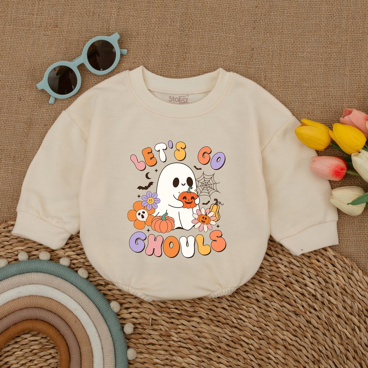 Let's Go Ghouls Halloween Baby Romper Girls Halloween Bodysuit Baby Halloween Costume Halloween Bab 176