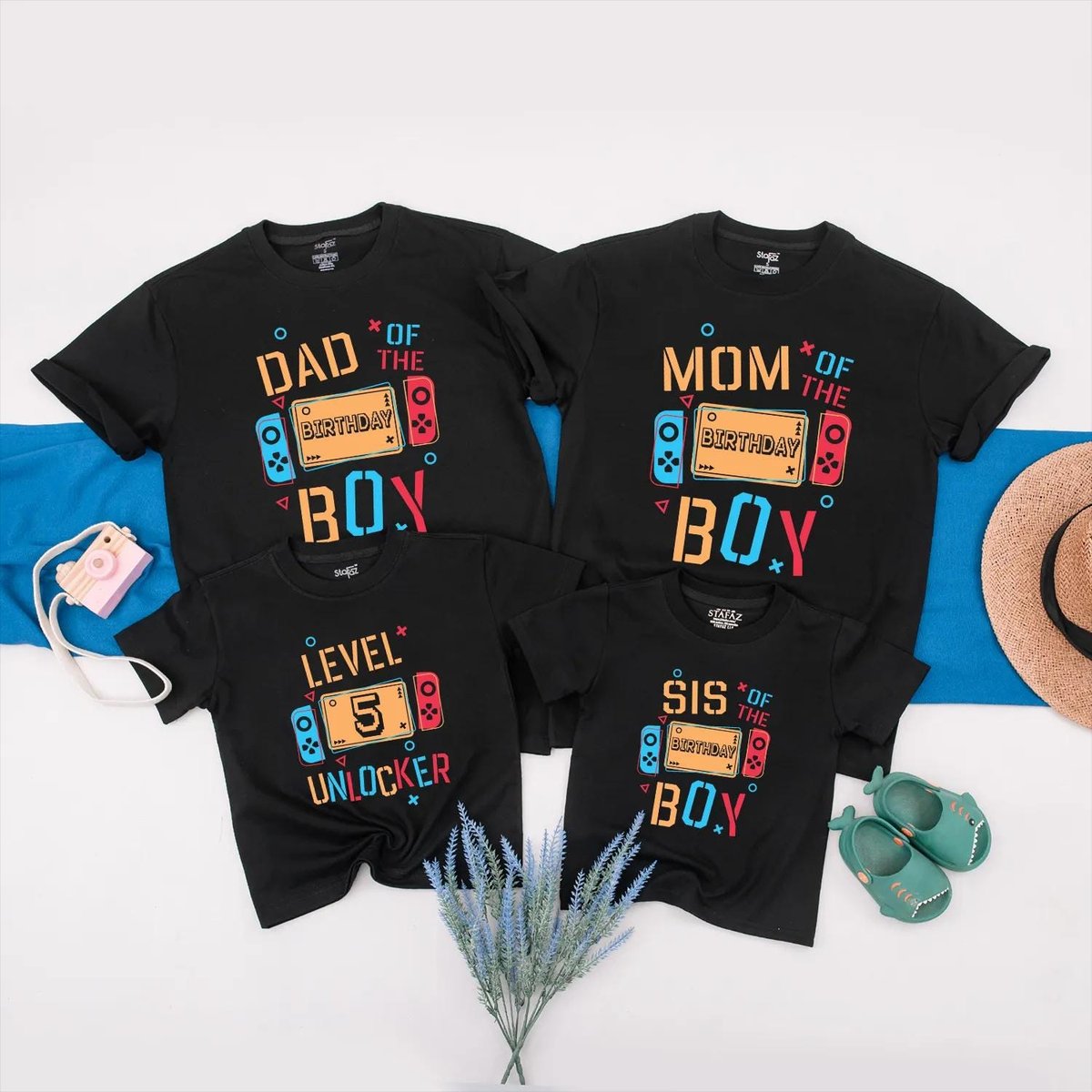 Level Up Gamer Family Matching Birthday Tees Gamer Birthday Boy Shirt Custom Level Birthday Boy Outf 431