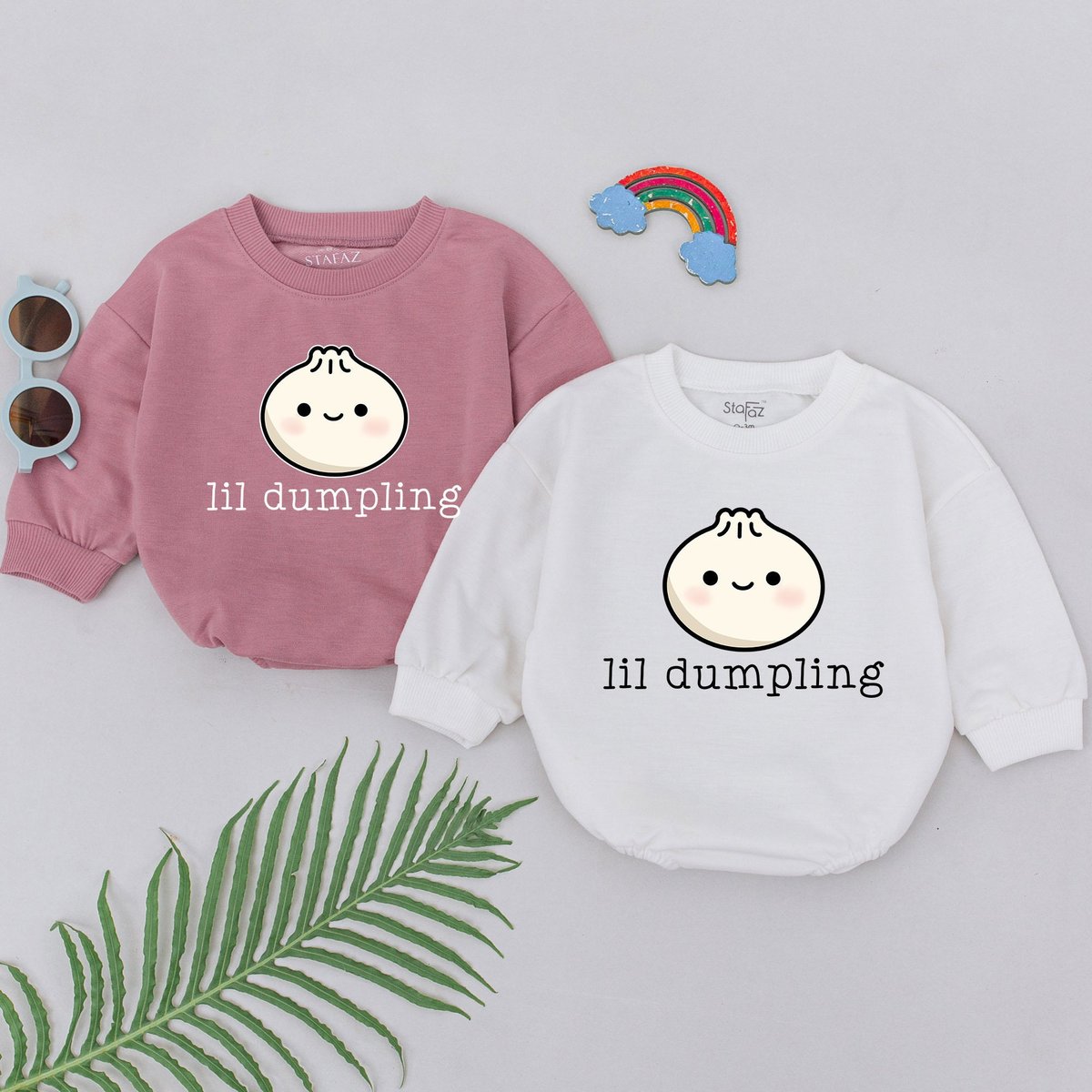 Lil Dumpling baby romper Little Dumpling Bodysuit Baby Clothes Vegan Baby Outfit Cute Baby Costume F