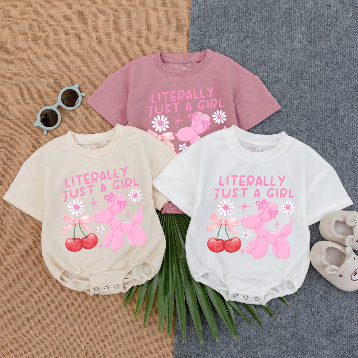 Literally Just A Girl Long Sleeve Bubble Romper Funny Baby Girl Clothes Fall Baby Romper Outfit Cute 431