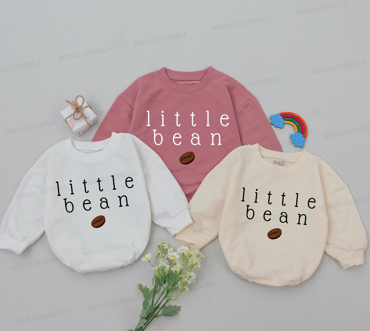 Little Bean Baby Romper Baby Bean Romper Mom Baby Outfits Coffee Baby Outfits Baby Shower Gifts Newb