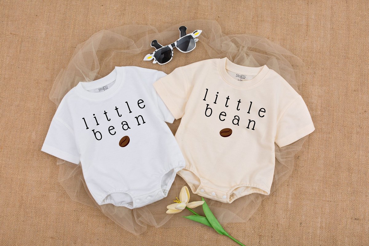 Little Bean Baby Romper Coffee Baby Romper Little Bean Romper Unisex Baby Outfit Minimalist Baby Clo 153