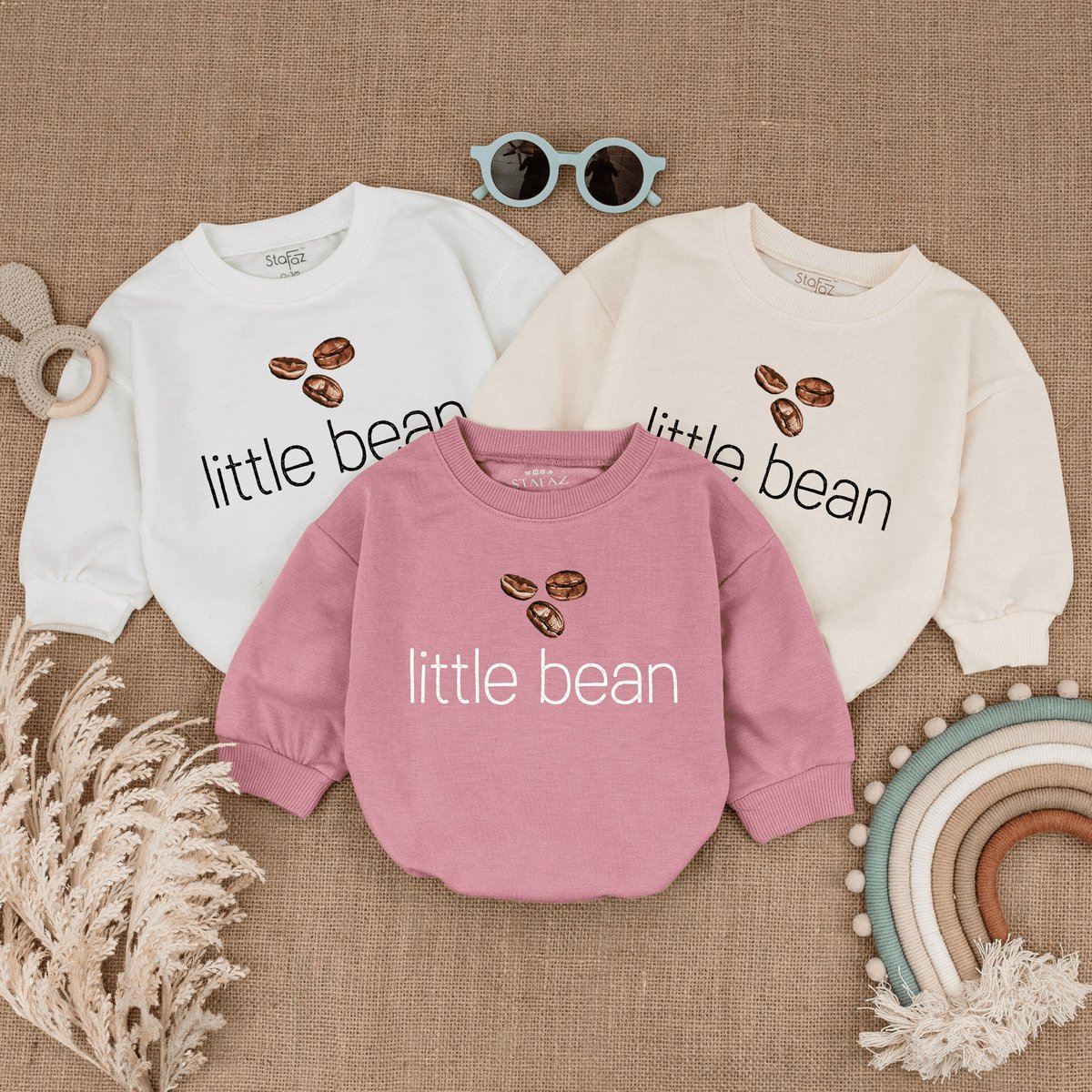 Little Bean Coffee Baby Romper Coffee Baby Clothes Newborn Outfit Toddler Sweater Baby Romper Newbor 168