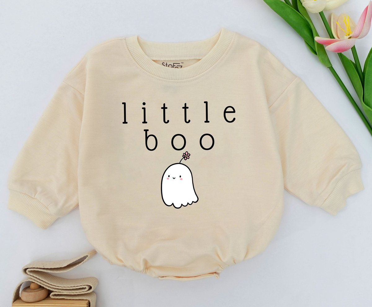 Little Boo Baby Romper Bubble Romper Toddler Baby Halloween Bodysuit Sweatshirts Halloween Baby Outf 153