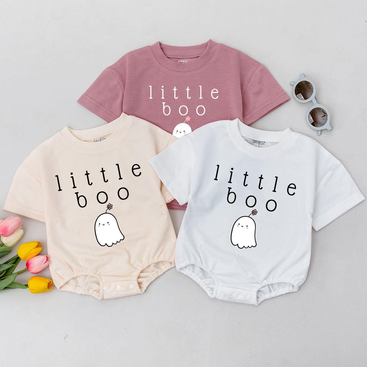 Little Boo Baby Romper Bubble Romper Toddler Baby Halloween Bodysuit Sweatshirts Halloween Baby Outf 178