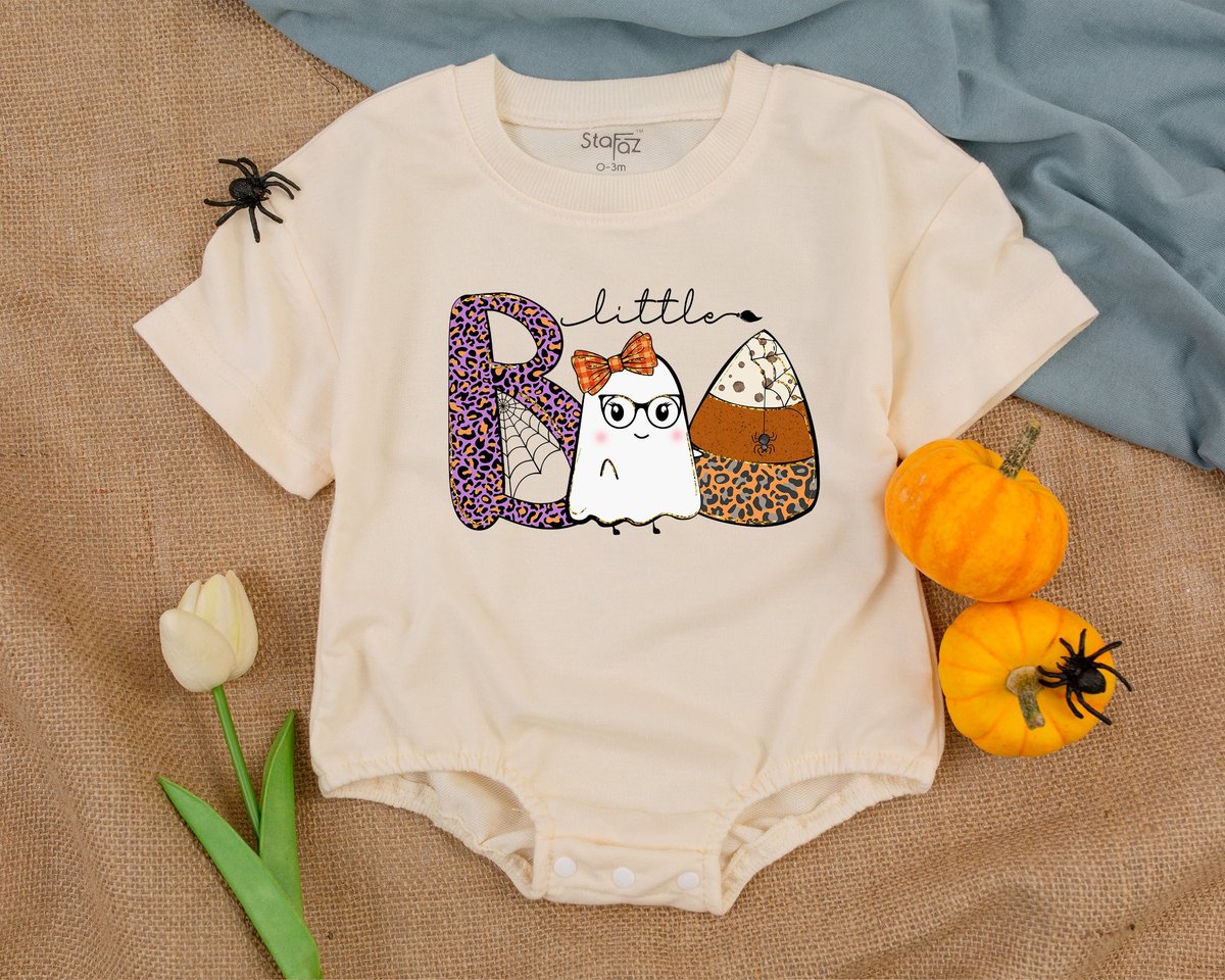 Little Boo Clothes Cute Retro Bodysuit  Halloween Baby Clothes Newborn Bodysuit  Halloween Baby