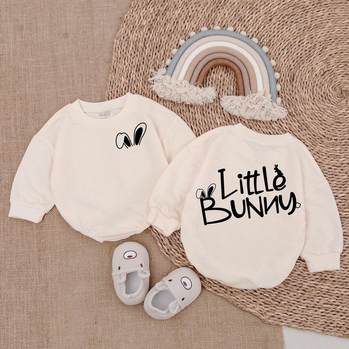 Little Bunny Baby Boy Clothes  Easter Day Baby Outfit Sweatshirt Bubble Romper Baby Clothes Baby