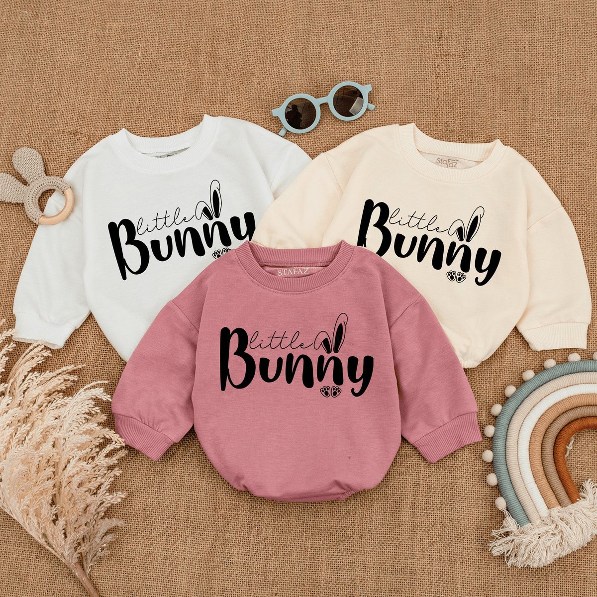 Little Bunny Baby Romper Easter Bunny Bodysuit  Cute Little Bunny Easter Gift Vintage Easter Bodysu 166