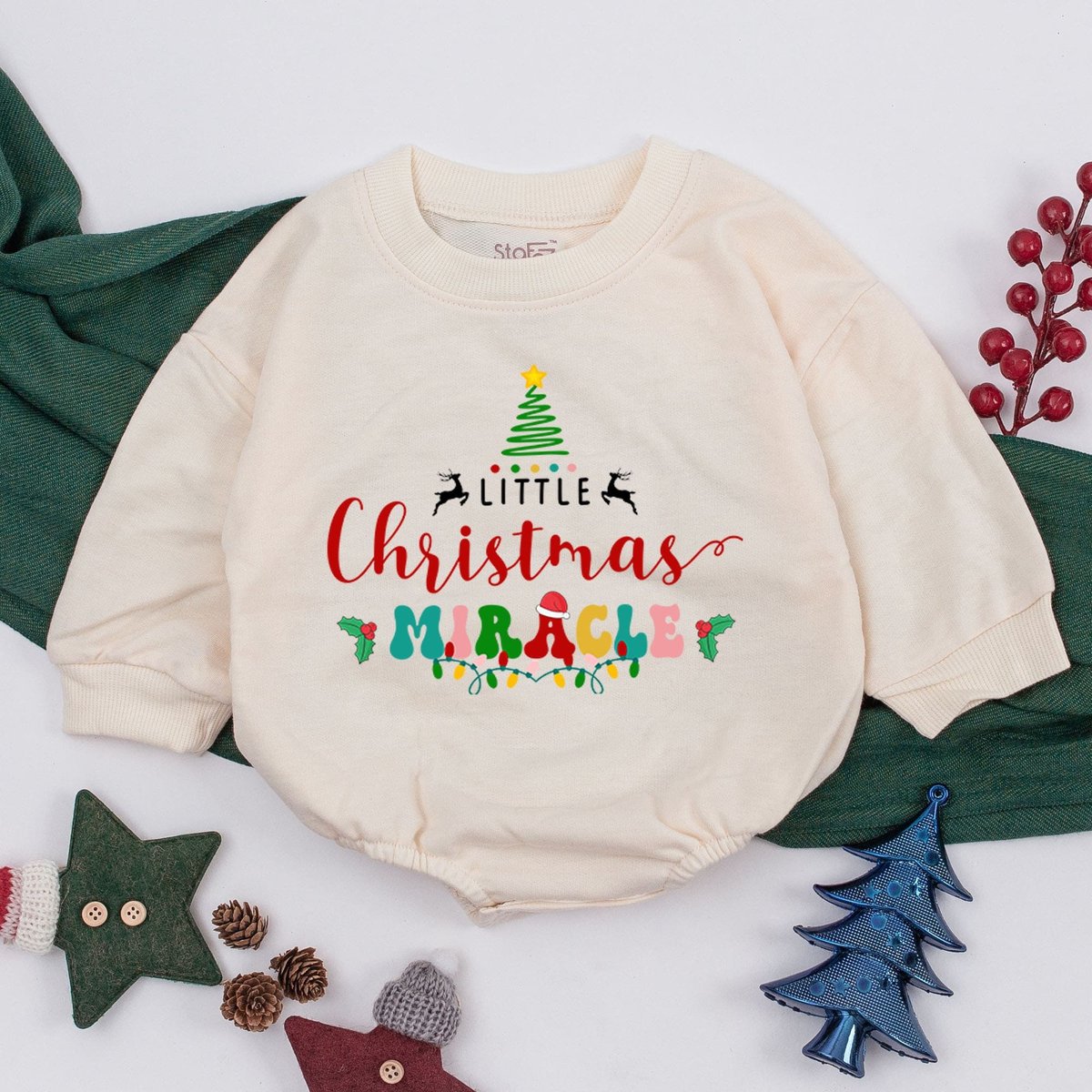 Little Christmas Miracle Romper Kid Christmas Toddler Sweatshirt First Christmas Baby Clothes Baby S 159