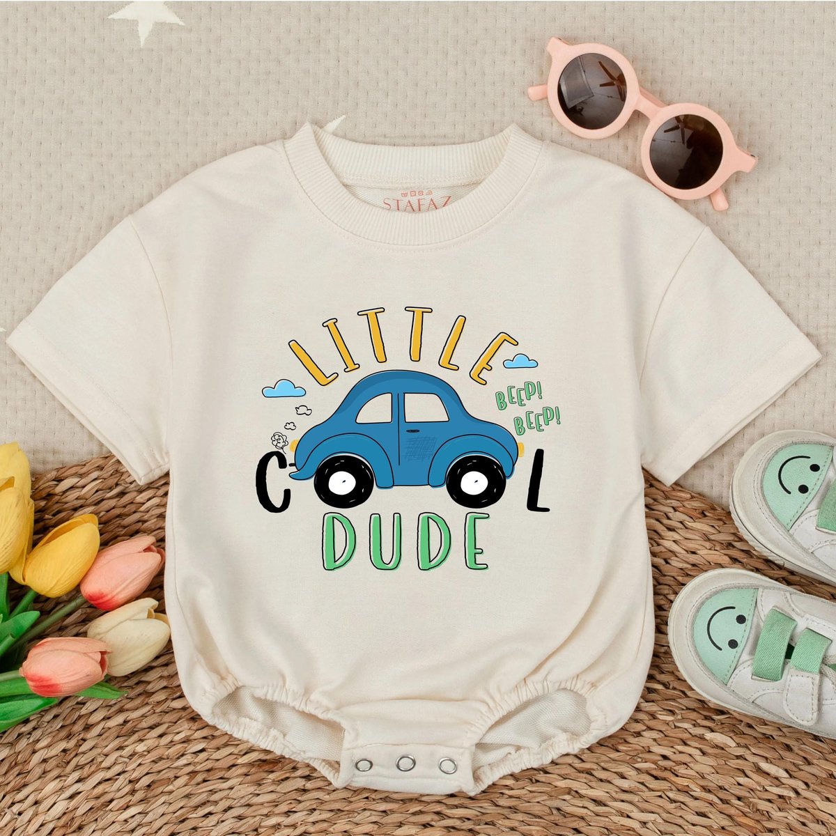 Little Cool Dude Bubble Romper Toddler Boy Summer Outfit Short Sleeve Baby Clothes Baby Shower Gift